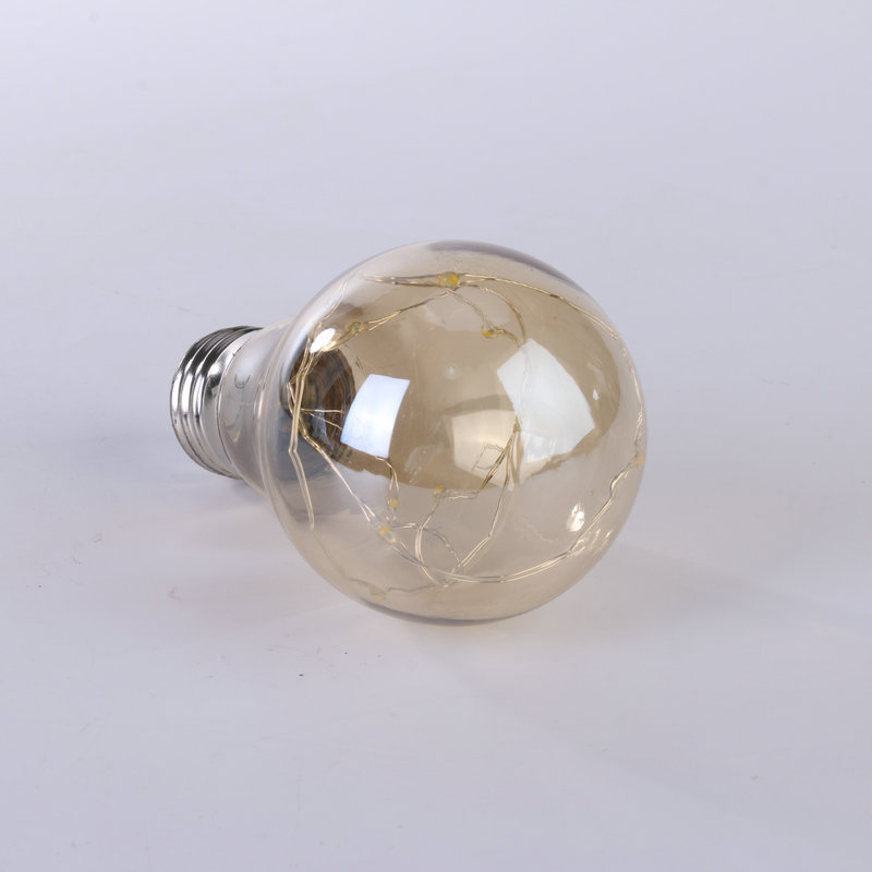 Edison LED žiarovka s medeným vodičom, A60 béžová farba, dekoratívne svetlo do chodby a balkóna, retro štýl