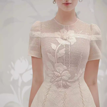 Ženska haljina s floralnim uzorkom, uskog kroja, elegantnog društvenog stila - 1777