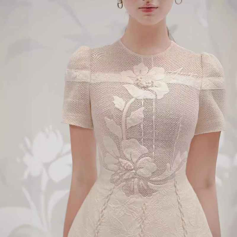 Ženska haljina s floralnim uzorkom, uskog kroja, elegantnog društvenog stila - 1777