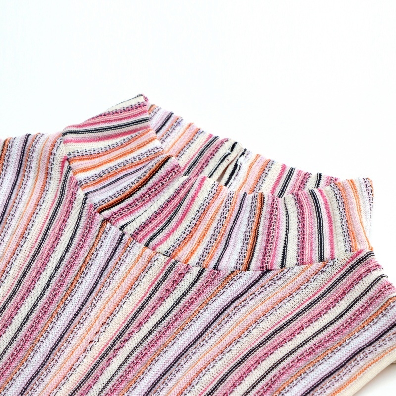 Missoni Nanyou elegantné pletené šaty bez rukávov, s okrúhlym výstrihom, stredná dĺžka, pruhované, jar-let