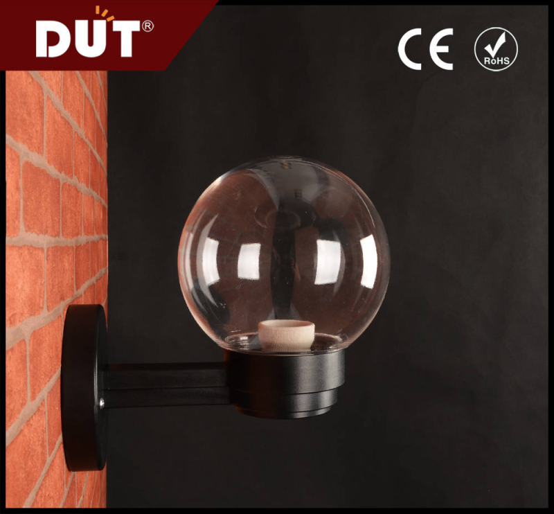 150 mm priehľadný pruhovaný guľový kryt pre vonkajšiu stenu lampy, plast