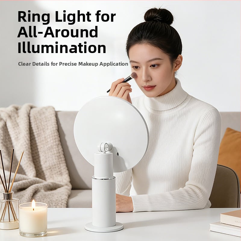 Oglindă de machiaj cu LED iluminată, control tactil în trei culori, iluminare de înaltă definiție, oglindă de masă