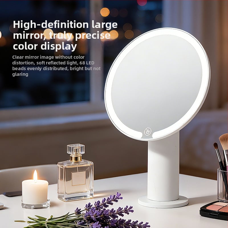 Oglindă de machiaj cu LED iluminată, control tactil în trei culori, iluminare de înaltă definiție, oglindă de masă