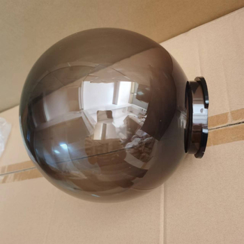 200 mm akrylové guľové tienidlo na lampu, dymovo sivá farba, s malým otvorom na vodu a neviditeľnou ryhou formovania