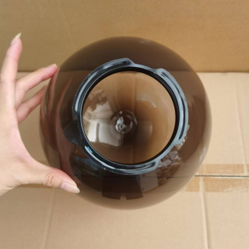 200 mm akrylové guľové tienidlo na lampu, dymovo sivá farba, s malým otvorom na vodu a neviditeľnou ryhou formovania
