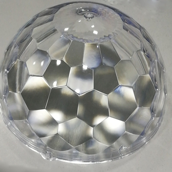 HY-1145 Polkruhové tienidlo na LED lampu, priehľadný plast, priemer 180 mm