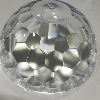 HY-1145 Polkruhové tienidlo na LED lampu, priehľadný plast, priemer 180 mm