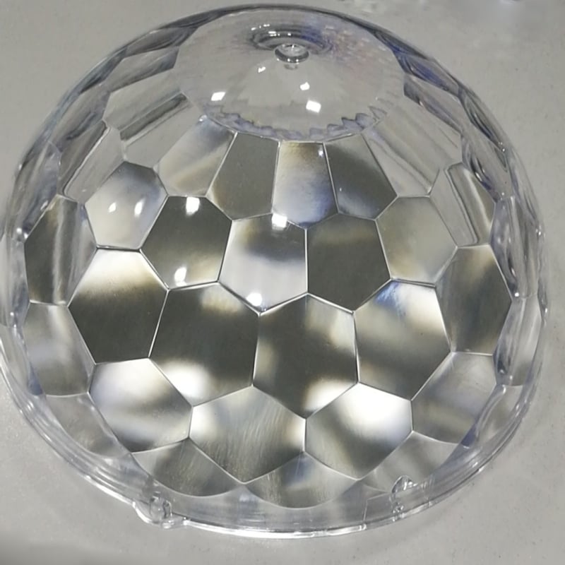 HY-1145 Polkruhové tienidlo na LED lampu, priehľadný plast, priemer 180 mm