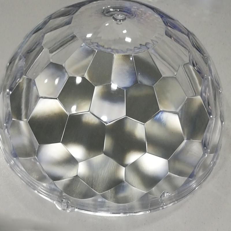 HY-1145 Polkruhové tienidlo na LED lampu, priehľadný plast, priemer 180 mm
