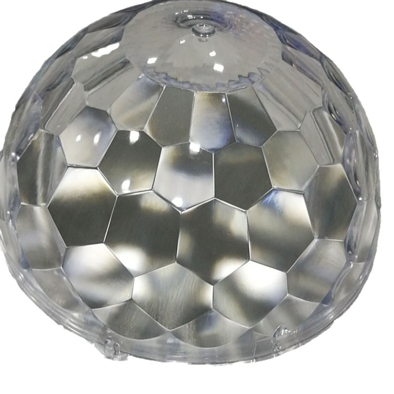 HY-1145 Polkruhové tienidlo na LED lampu, priehľadný plast, priemer 180 mm