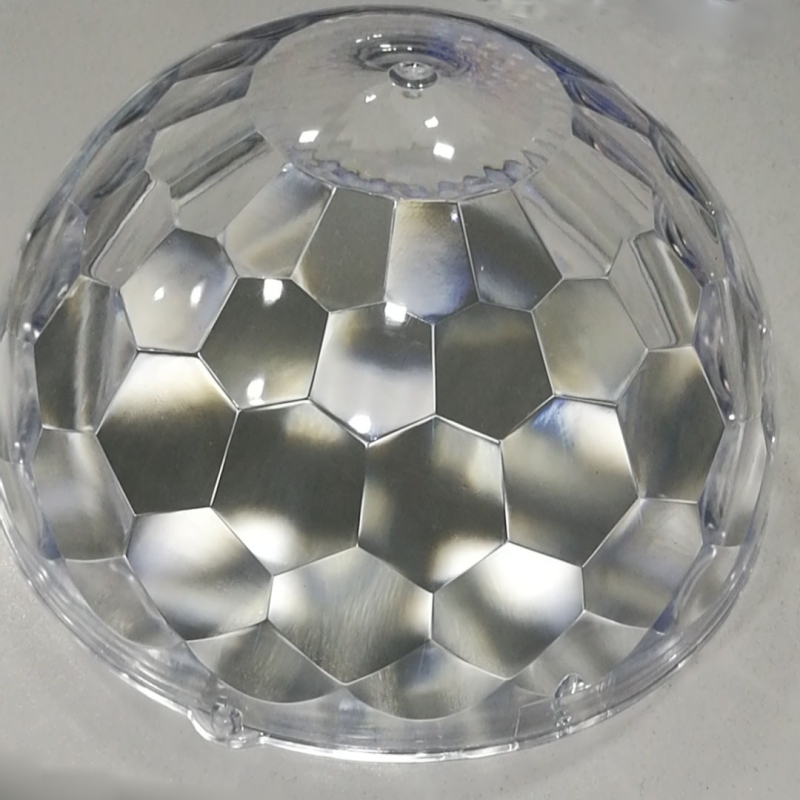 HY-1145 Polkruhové tienidlo na LED lampu, priehľadný plast, priemer 180 mm