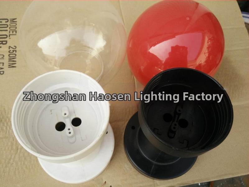 Akrilový okrúhly tienidlo pre vonkajšiu stenu lampu, model HS-PJ01, plast, čierna alebo biela, priemer 100/145/165 mm