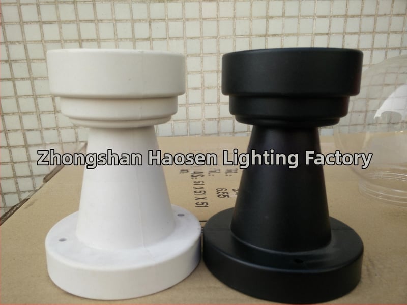 Akrilový okrúhly tienidlo pre vonkajšiu stenu lampu, model HS-PJ01, plast, čierna alebo biela, priemer 100/145/165 mm