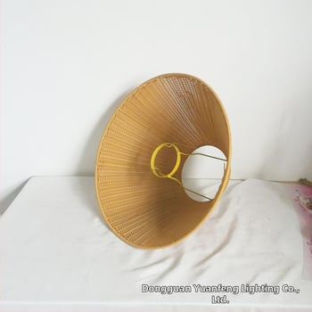 Ručne vyrobené tienidlo inšpirované bambusom pre nočnú lampu, vhodné pre kruhovú nástennú lampu a lustre, oranžové plastové tienidlo