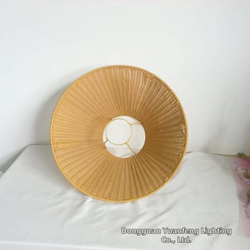 Ručne vyrobené tienidlo inšpirované bambusom pre nočnú lampu, vhodné pre kruhovú nástennú lampu a lustre, oranžové plastové tienidlo