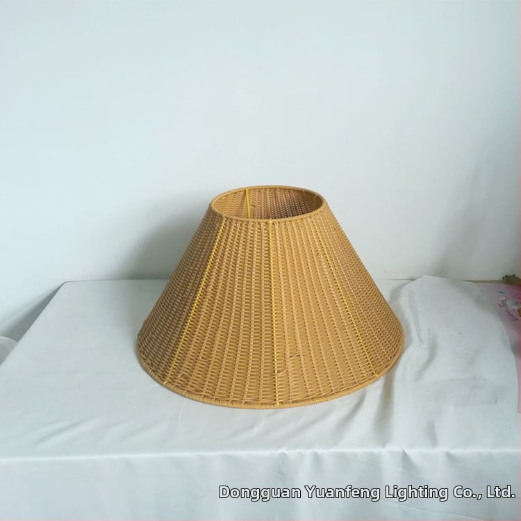 Ručne vyrobené tienidlo inšpirované bambusom pre nočnú lampu, vhodné pre kruhovú nástennú lampu a lustre, oranžové plastové tienidlo