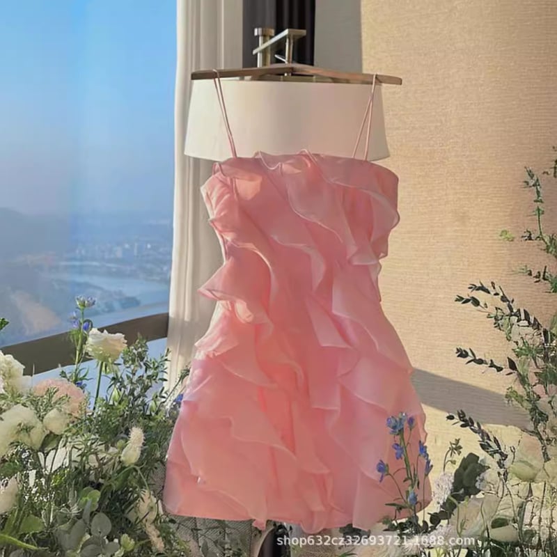 Romantické šaty na ramienka so čipkou, inšpirované Francúzskom, letná luxusná elegancia na plážové dovolenky