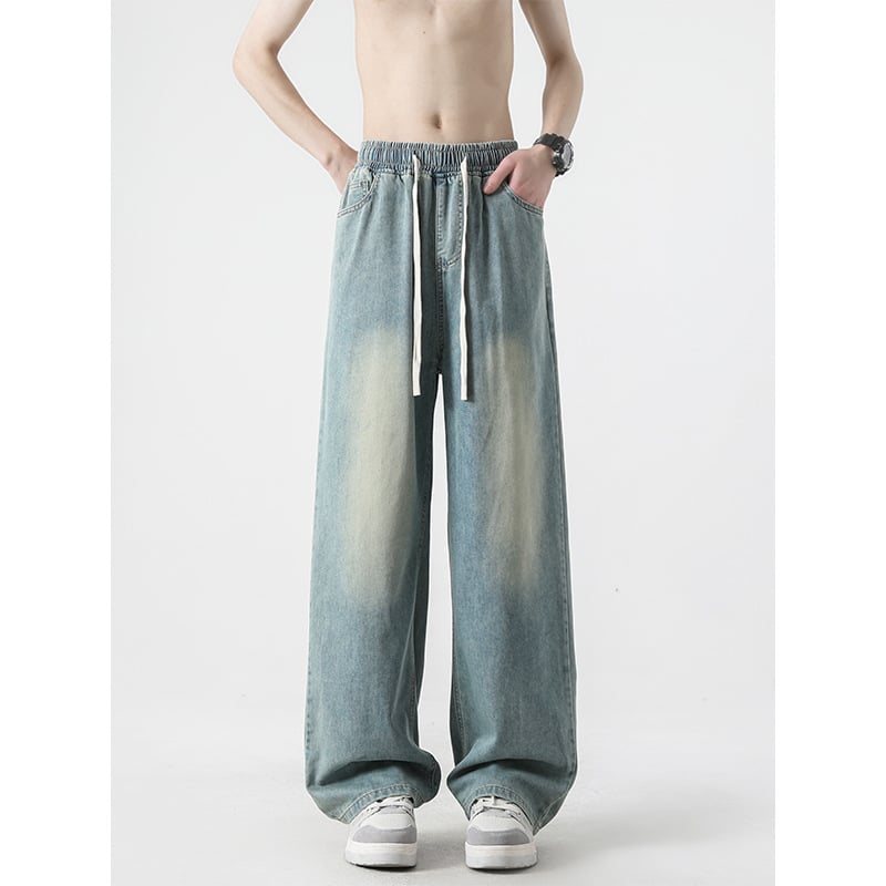 Pánske džínsy Ice Silk z Lyocell denimu, ľahké letné, voľný rovný strih, 2025 nový model