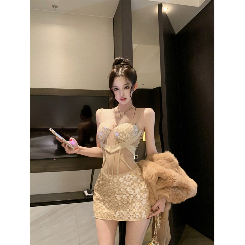 Luxusné šaty s flitrami vo Francúzskom štýle pre spoločenské dámy, sexy panelované bodycon šaty, elegantné večerné šaty