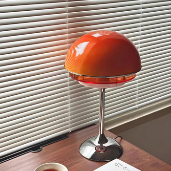 Maillard oranžová stolná lampa v stredovekom štýle – ambientné retro svetlo do spálne a do obývačky, Bauhaus inšpirovaný dizajn