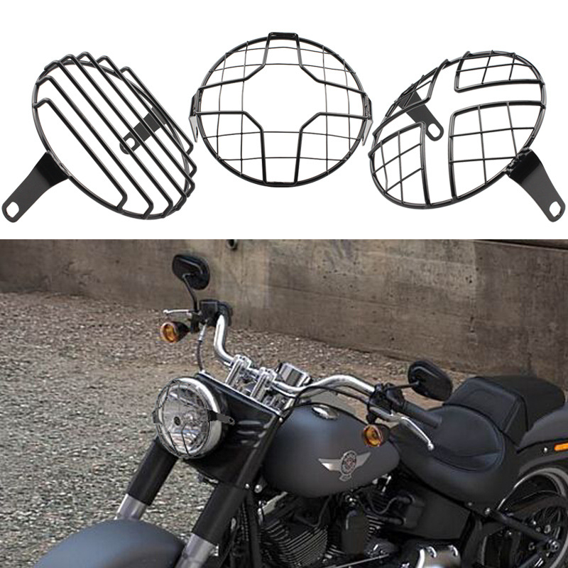 Ochranný kryt predného svetla motocykla s retro mriežkou, zvislou mriežkou a mriežkou v tvare X