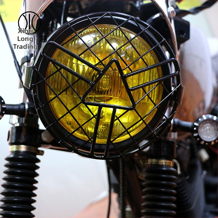 Arrow sieťový kryt CG125 GN125 – kruhové retro predné svetlo, železný ochranný kryt