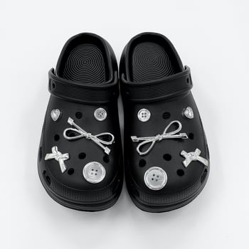 Nr-0022: 26 нови аксесоари за Crocs обувки с изискан стил, подходящи за Crocs копчета, сребърни пеперудени украси за обувки