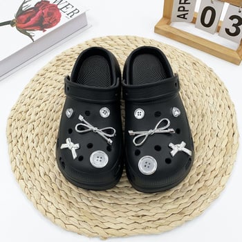 Nr-0022: 26 нови аксесоари за Crocs обувки с изискан стил, подходящи за Crocs копчета, сребърни пеперудени украси за обувки