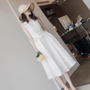 9067 Bijela čipkasta duga haljina, elegantno ljeto, francuski retro stil, bajkovit maxi kroj