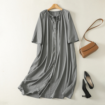 Άνετο καλοκαιρινό φόρεμα τύπου tea dress, χαλαρή γραμμή, ρετρό ύφος υψηλής ποιότητας για γυναίκες