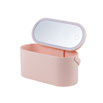 Oglindă cosmetică pentru birou cu cutie de depozitare