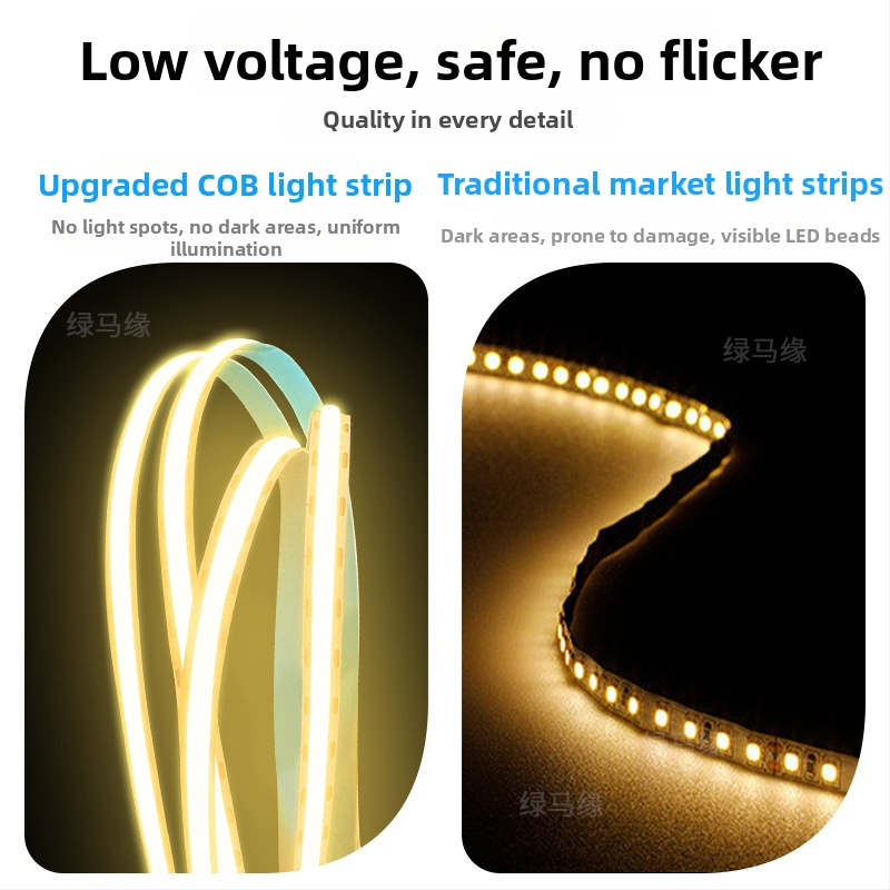 8 mm samolepiaca COB LED páska s USB, verzia nabíjania batériou, senzor, teplá biela / neutrálna farba svetla