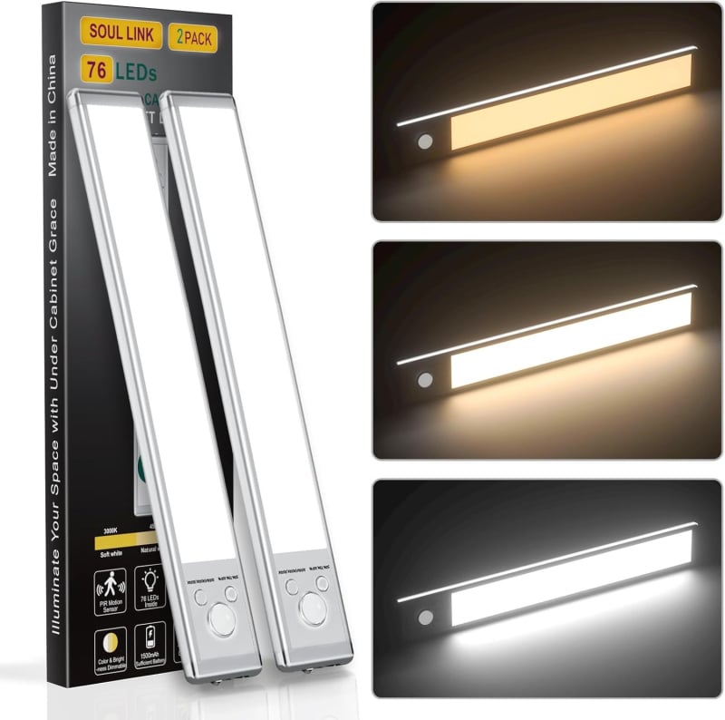 LED φωτιστικό ντουλαπιού με αισθητήρα, επαναφορτιζόμενο, χωρίς τρύπες, νυχτερινό φως και φωτιστικό γραφείου για υπνοδωμάτιο και εξωτερικούς χώρους