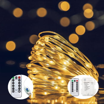 LED αδιάβροχο φως με κουτί μπαταρίας και δερμάτινο καλώδιο, εξωτερική χρήση, τηλεχειριστήριο, χριστουγεννιάτικα διακοσμητικά φώτα