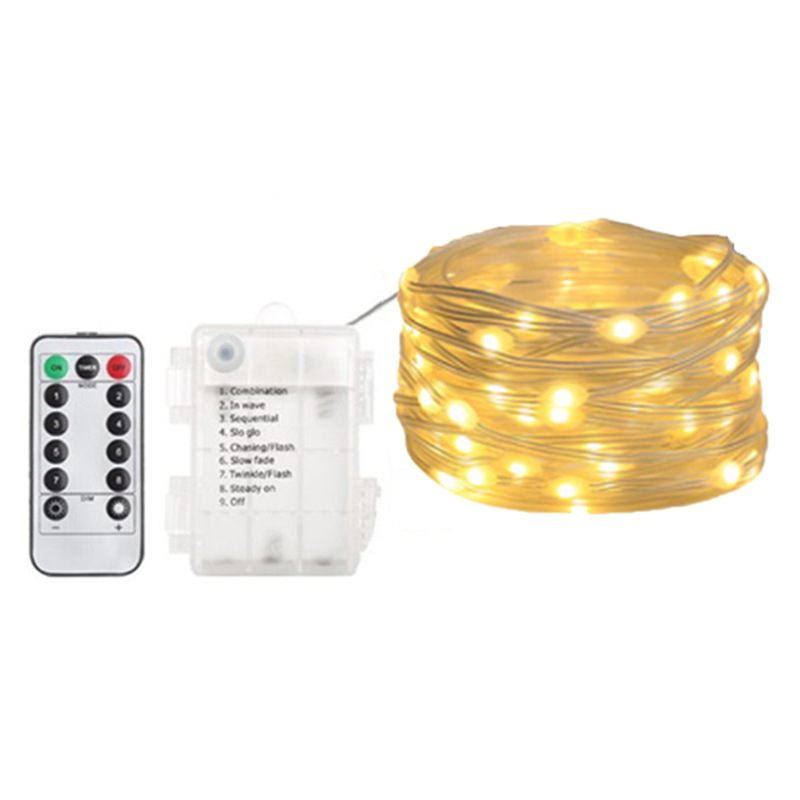 LED αδιάβροχο φως με κουτί μπαταρίας και δερμάτινο καλώδιο, εξωτερική χρήση, τηλεχειριστήριο, χριστουγεννιάτικα διακοσμητικά φώτα