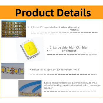 LED pásik pre domáce osvetlenie 2835, dvojfarebná teplota, konštantný prúd, 200 LED, flexibilný, vysoký jas, stmievateľný