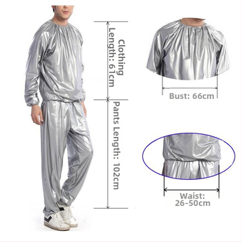Set sauny na potenie pre fitness, tvarujúci strih tela, vodeodolný materiál s vysokou hustotou PVC pre beh