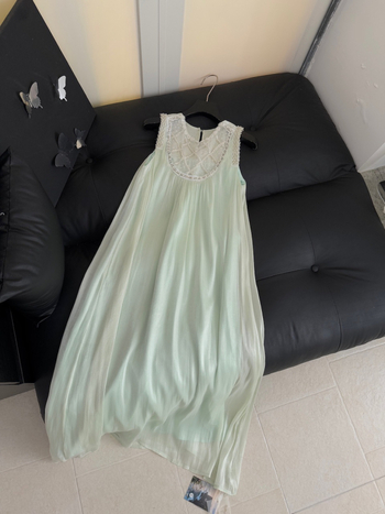 Φόρεμα από μεταξωτό chiffon με χάντρες, νέο κινεζικό στυλ, για εύπορη κληρονόμο