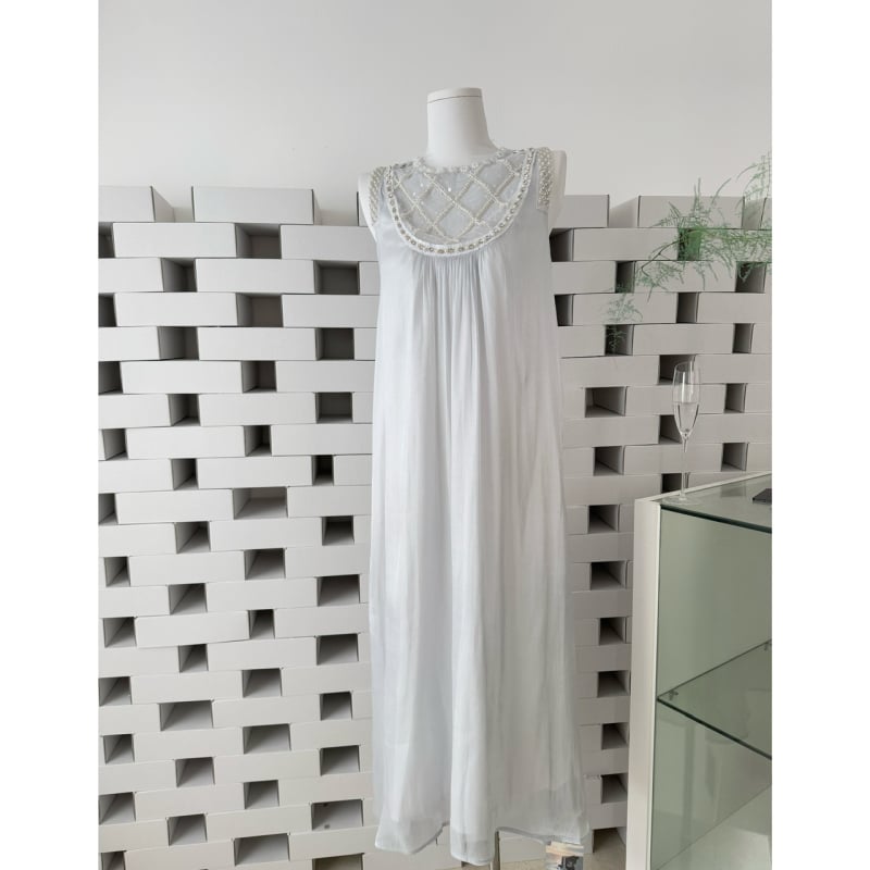 Φόρεμα από μεταξωτό chiffon με χάντρες, νέο κινεζικό στυλ, για εύπορη κληρονόμο