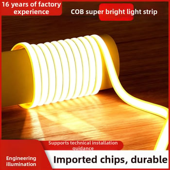 Cob LED pásik, mäkké svetlo, 220V, samolepiace stropné ambientné osvetlenie, ultra jasné, vodotesné pre vonkajšie použitie