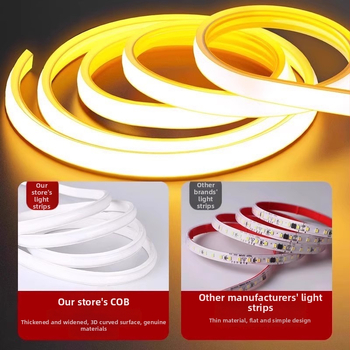 Cob LED pásik, mäkké svetlo, 220V, samolepiace stropné ambientné osvetlenie, ultra jasné, vodotesné pre vonkajšie použitie