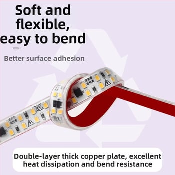 Λωρίδα LED 220V, υπερλαμπρή, αυτοκόλλητη για τον οροφή του σαλονιού, ατμοσφαιρικός φωτισμός ενυδρείου, αδιάβροχη για εξωτερική χρήση