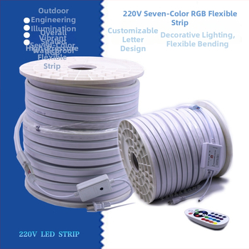 Εύκαμπτη RGB LED νεον λωρίδα 220V με σωλήνα σιλικόνης, αδιάβροχη, υψηλής φωτεινότητας για επιγραφές και αρχιτεκτονικό φωτισμό