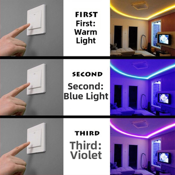 Nepremokavný LED pás 220V RGB, dvojradový, do obývačky, mäkké neónové svetlo