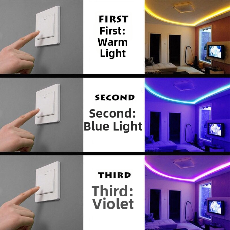 Nepremokavný LED pás 220V RGB, dvojradový, do obývačky, mäkké neónové svetlo