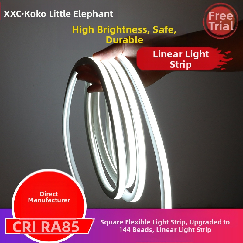 LED extrém jasné lineárne svetlo, kanál atmosféry, štvorcový, flexibilný vodotesný zabudovaný lineárny pás, 220V