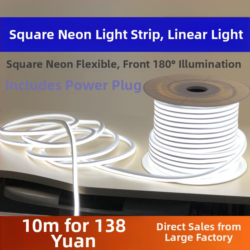 LED extrém jasné lineárne svetlo, kanál atmosféry, štvorcový, flexibilný vodotesný zabudovaný lineárny pás, 220V