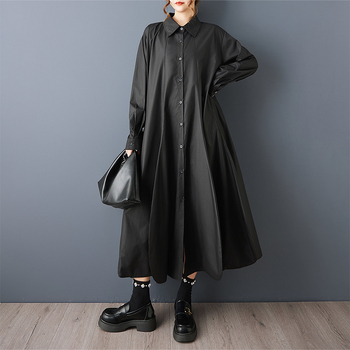 Καλλιτεχνικό casual trench coat μέσου μήκους, φθινοπωρινό-χειμωνιάτικο, σε στυλ Κορέας, loose fit, κομψό σακάκι
