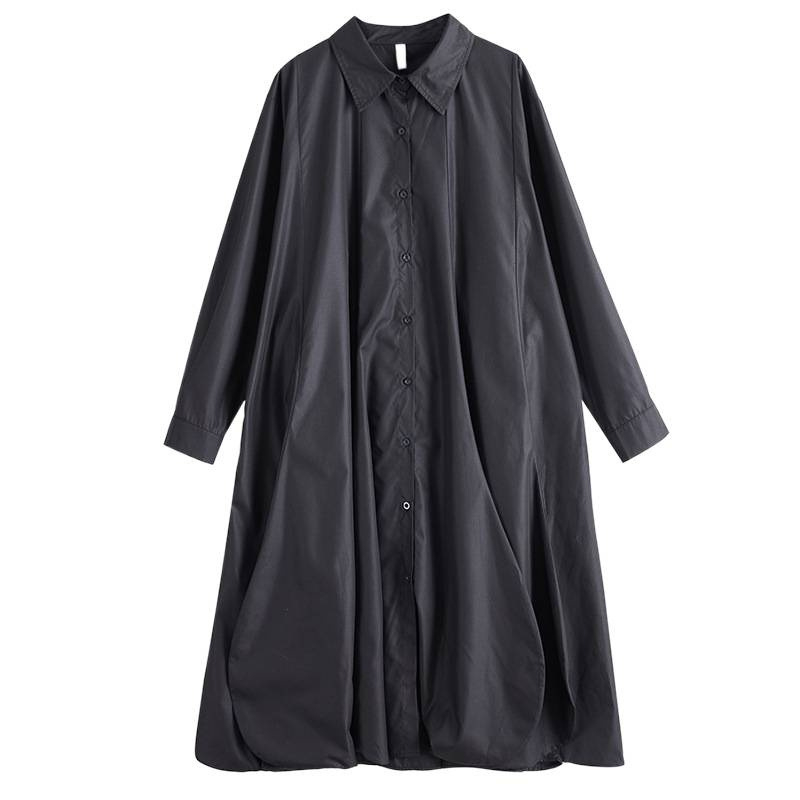 Καλλιτεχνικό casual trench coat μέσου μήκους, φθινοπωρινό-χειμωνιάτικο, σε στυλ Κορέας, loose fit, κομψό σακάκι