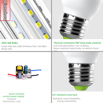 LED kukuričná žiarovka s objímkou E27, U-tvar spirálový dizajn, jasná LED žiarovka, vysoký výkon